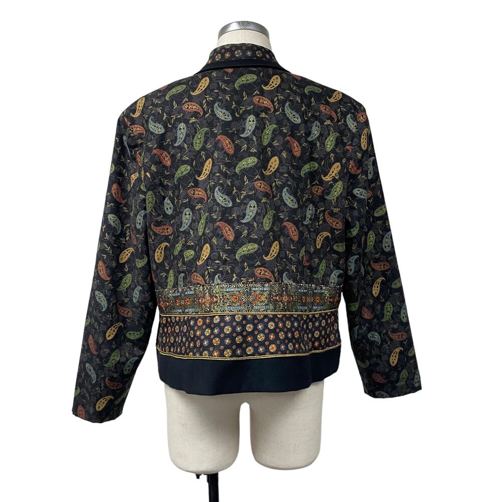 Vintage Howard Wolf Womens Size 18 Paisley Printed Button Up Blazer Jacket - Picture 7 of 7